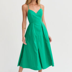 Eunice V-neck Poplin Midi Dress