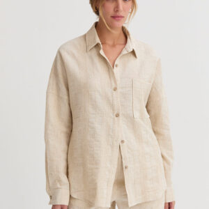 Lara Stripe Textured Linen Shirt