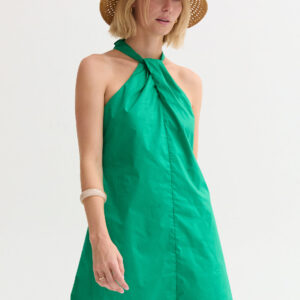 Chloe Halter Poplin Mini Dress