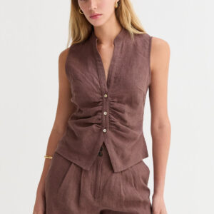 Alternative view of Madison Pleated Linen Shorts