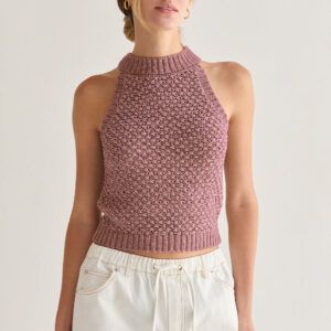Jemma Basket Weave Halter Knit Top