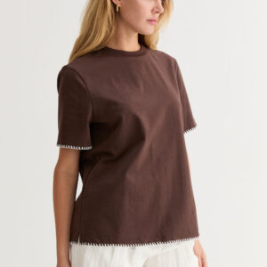 Alternative view of Olivia Blanket Stitch Boxy T-Shirt